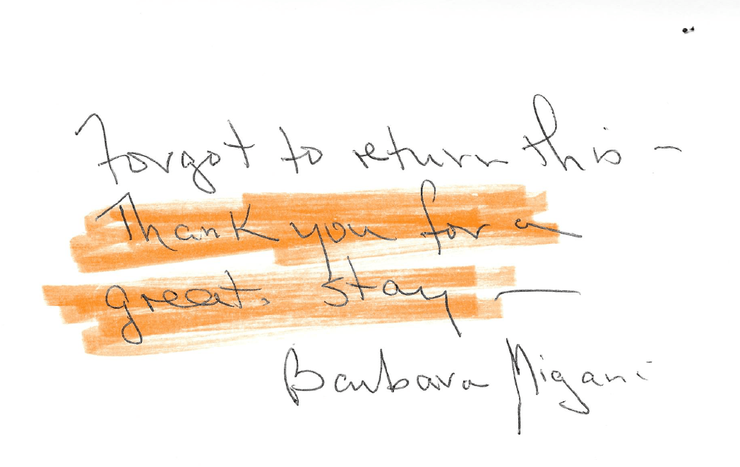 Handwritten Note